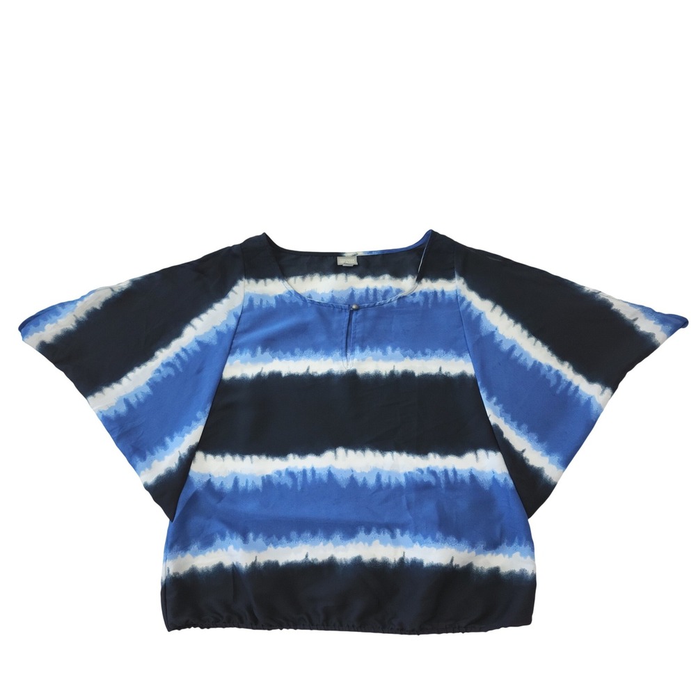 Converse One‎ Star Women's Large Blue Tie Dye Stripe Dolman Sleeve Blouse